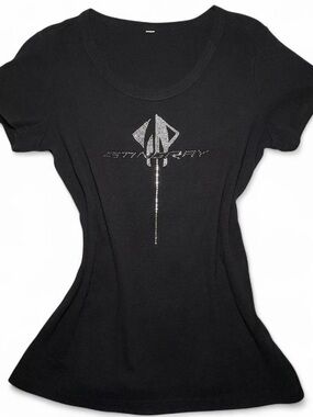Bedazzled Stingray Black Short-Sleeve Scoop Neck Tee